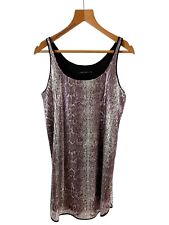 Zara Woman Size S Sequin Dress Silver Purple Slip Mini Snakeskin Animal Glam