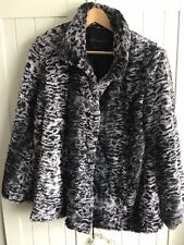Centigrade Faux Fur Swing Coat - Size Medium (Pre-Owned) Grey / Black
