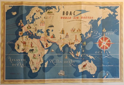 Vintage 1949 boac world air - 1949,
