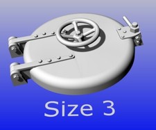 Model Boat Fitting - Deck Hatch - Style 3 - Size 3 - 30mm dia. - 5 Pack