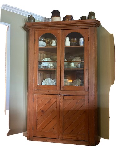 Antique corner china cabinet - antique,