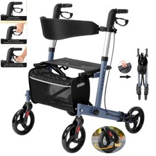Ultralight Frame Walker Folding Walking Rollator Zimmer Walker With Seat