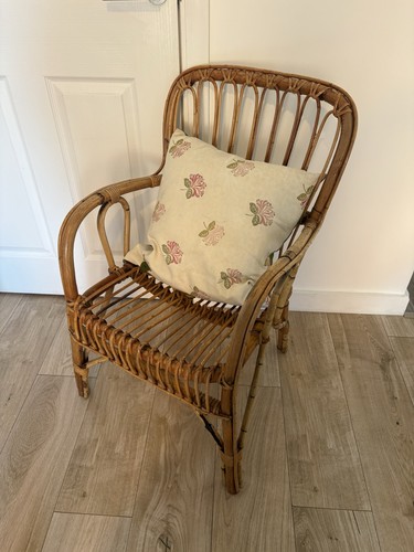 Vintage rattan cane armchair - rattan,