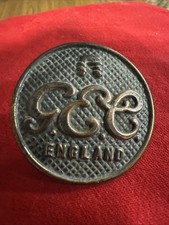 Vintage G.E.C. England Circular, Bolt On Copper Name Plaque, 55mm In Diameter.