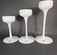 IKEA BLOMSTER Set of 3 White Glass Candle Tea Light Holders Candlesticks New Box