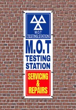 MOT TESTING STATION PVC Printed BANNER OUTDOOR WATERPROOF SIGN Eyelets