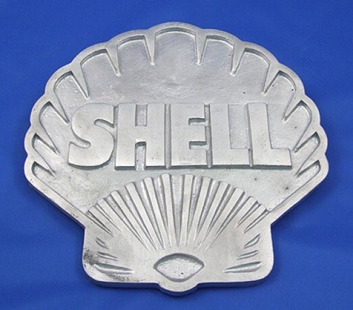 Shell vintage aluminium - , sign