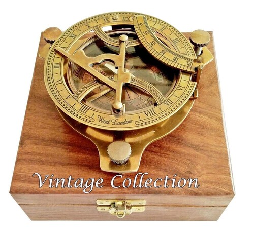 Nautical brass sundial - brass,