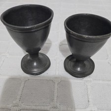Pewter Egg Cups Vintage x 2