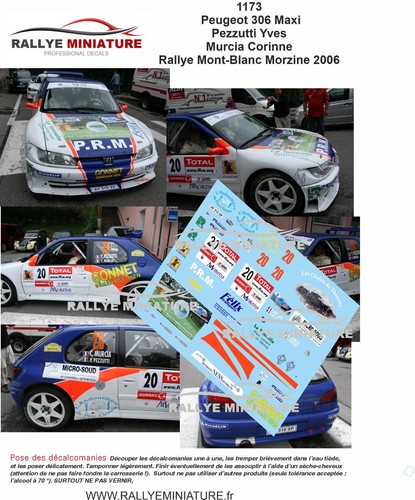 Decals ref 1173 peugeot - 1/43,