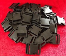 Black Delrin Plastic Side Release Fasteners Squeeze Buckle Clips 50mm