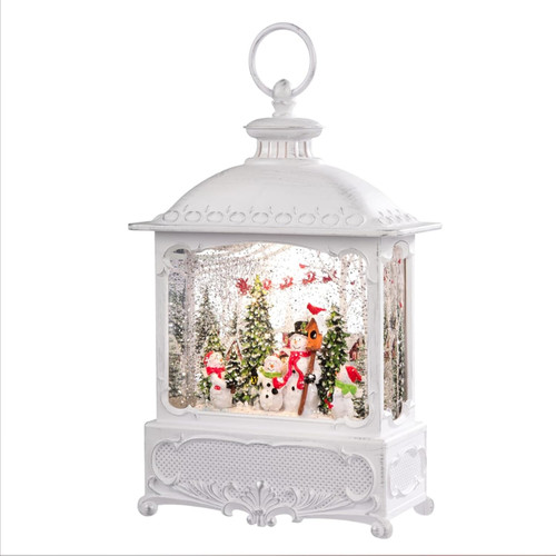 Led snow globe lantern santa - led,