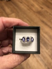 AAA TANZANITE Sterling Silver Ring- SIZE N.