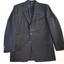 Vtg USA Made 38S Black Flannel