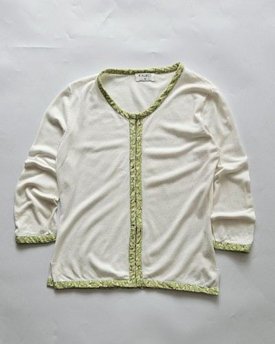 Vtg y2k kaliko cream - silk, trim
