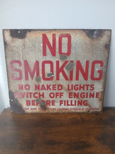 Enamel smoking sign x - enamel, no