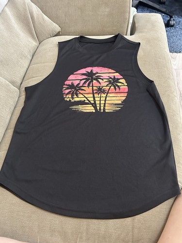 Men black vest with palm - vest,