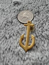Vintage Retro Gold Tone Anchor lapel brooch pin