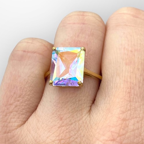 Gold ring mystic topaz 9carat - gold,