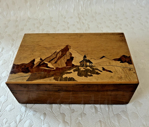 Vintage marquetry keepsake - keepsake, box