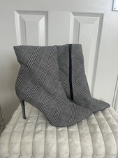 Ladies Primark Tartan Grey Boots Size 6 Good Condition