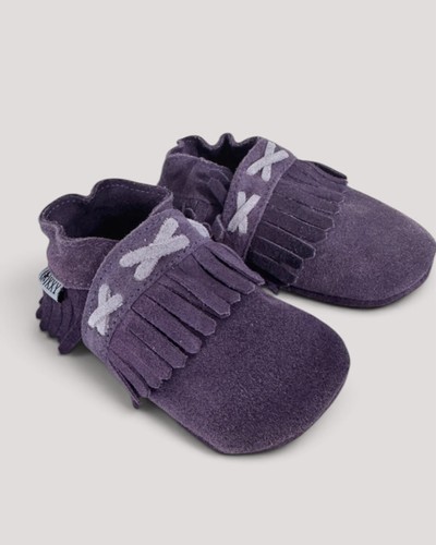 Purple baby boot moccasins - purple,