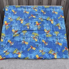 Vintage Bart Simpson Duvet Cover Single Bed Skateboard Design Blue
