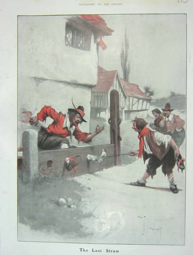 Original old antique - old, print