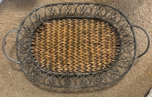 Metal wicker tray 1 2 - wicker, 17