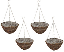 4 x Hanging Baskets 12" Rattan