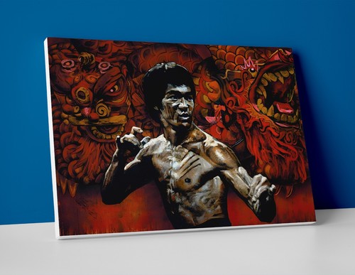 Bruce lee painting poster - painting, or