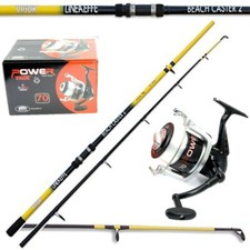 LINEAEFFE VIGOR 2 BEACH CASTER PRO 12FT YELLOW SEA FISHING ROD + POWER 70 REEL