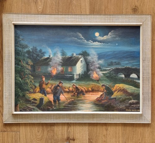 Framed vintage oil painting - framed,