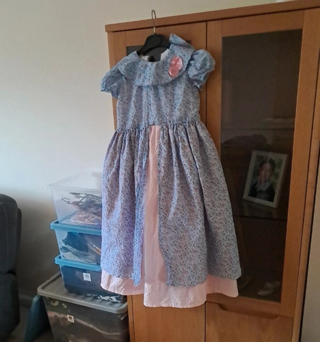Girls blue pink floral fit - m,