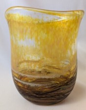 Siddy Langley Amber Gold Ochre British Studio Glass Vase 2020