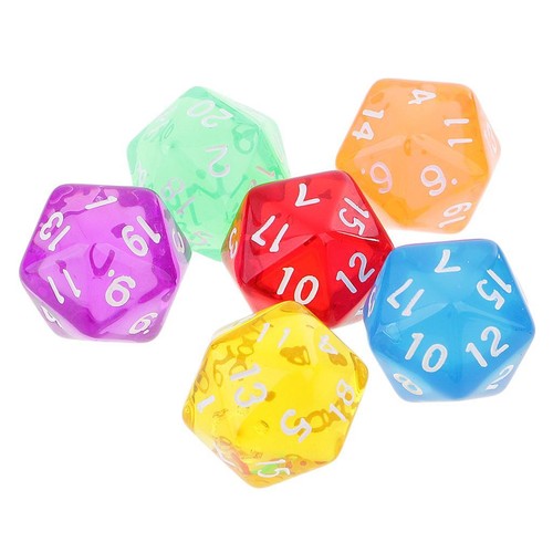 6pcs d20 polyhedral - d20, dice