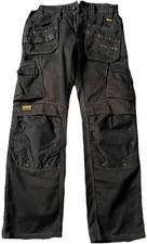 Dewalt Pro tradesman Work Trousers Black 32” 31” Leg Multi Pockets Reinforced