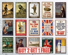 A3 Vintage High Quality British WW1 World War I Propaganda  Recruitment Posters 