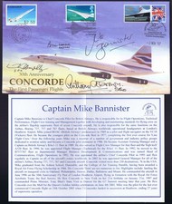 CONCORDE SIGNED 30th COVER Cpt WALPOLE/BANNISTER/HAZELBY/BROWN_HTW-BARBADOS_UNIQ