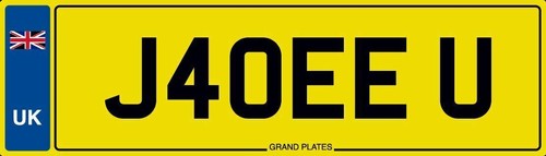 Joe joseph number plate j40 - joe, u