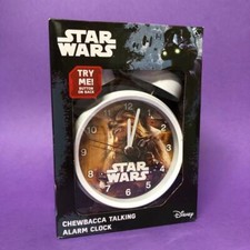 Retro Star Wars Chewbacca Wookiee Authentic Noises Boxed Talking Alarm Clock