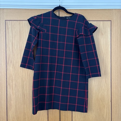 Zara checkered frill midi - checkered,