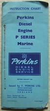 PERKINS P SERIES MARINE DIESEL ENGINE Instruction Chart Jan 1954 #5387