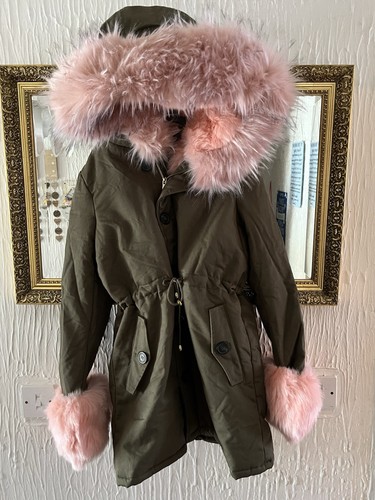 Ladies new coat khaki faux - khaki,