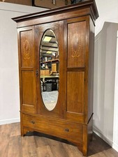 Edwardian Mahogany Inlaid Single Door Wardrobe