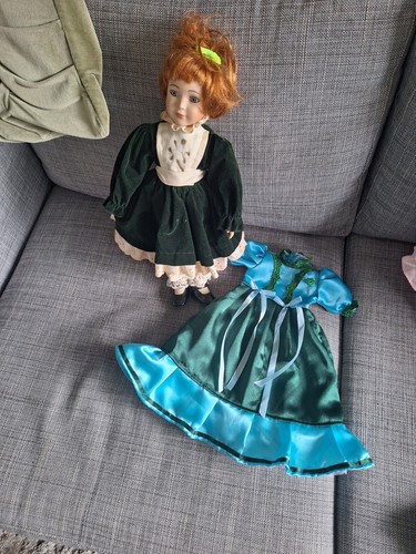 Porcelain doll inch with - porcelain,