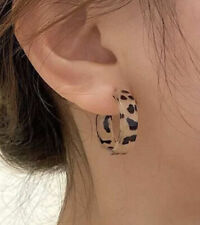 New Acrylic Resin Small Hoop Light Marbled Leopard Tortoiseshell Effect Earrings