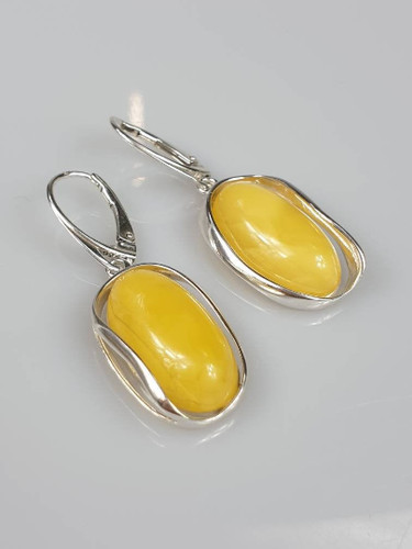 White amber earrings big - amber,