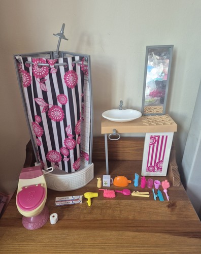 Barbie bathroom furniture set - barbie,