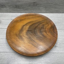 Vintage Teak Wood Lazy Susan Bowl Nibbles Stand 35cm Diameter x 7cm High